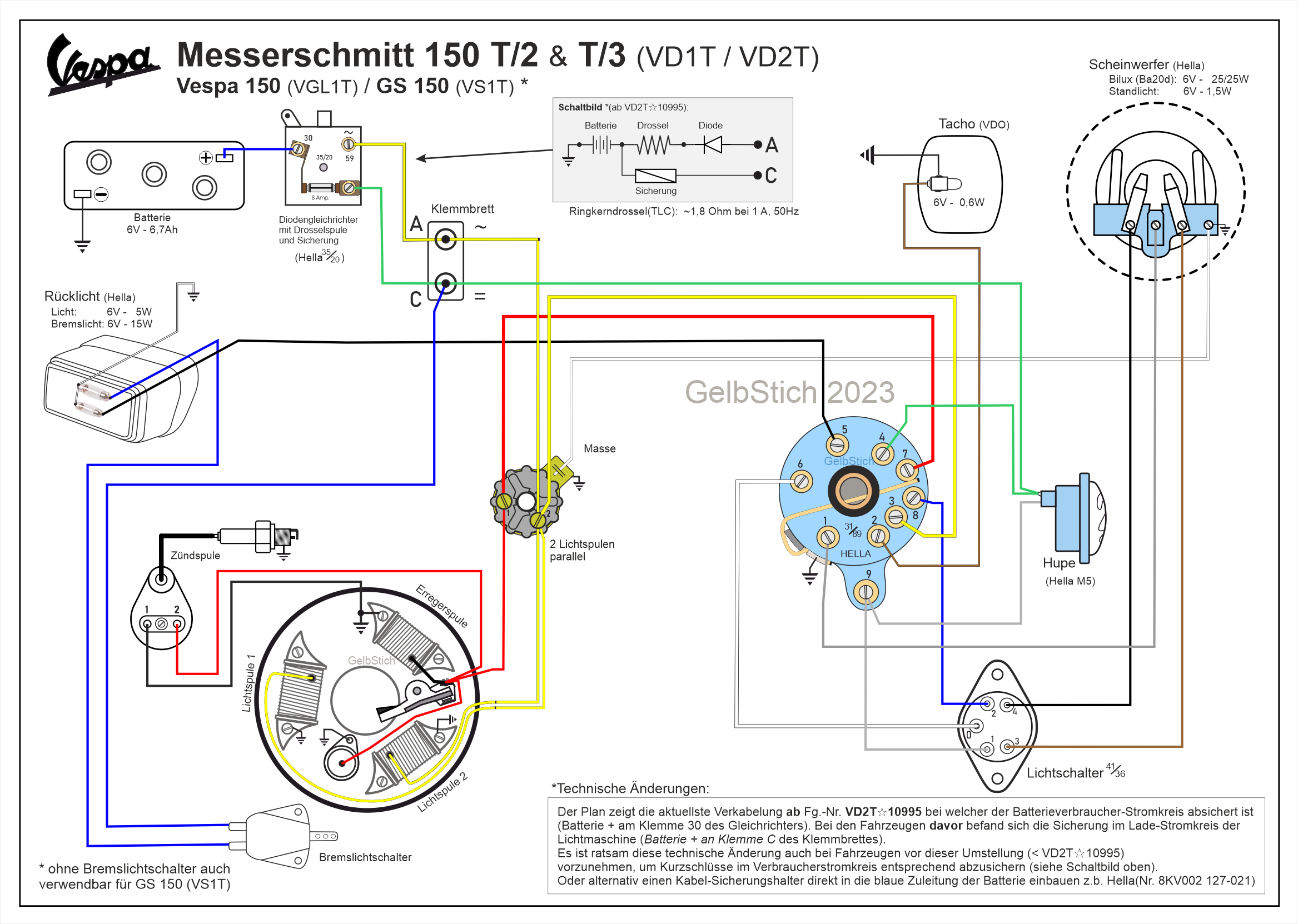 Vespa-150-T2 VD1T-Messerschmitt 150 VGL1T 150 VS1T Schaltplan.png