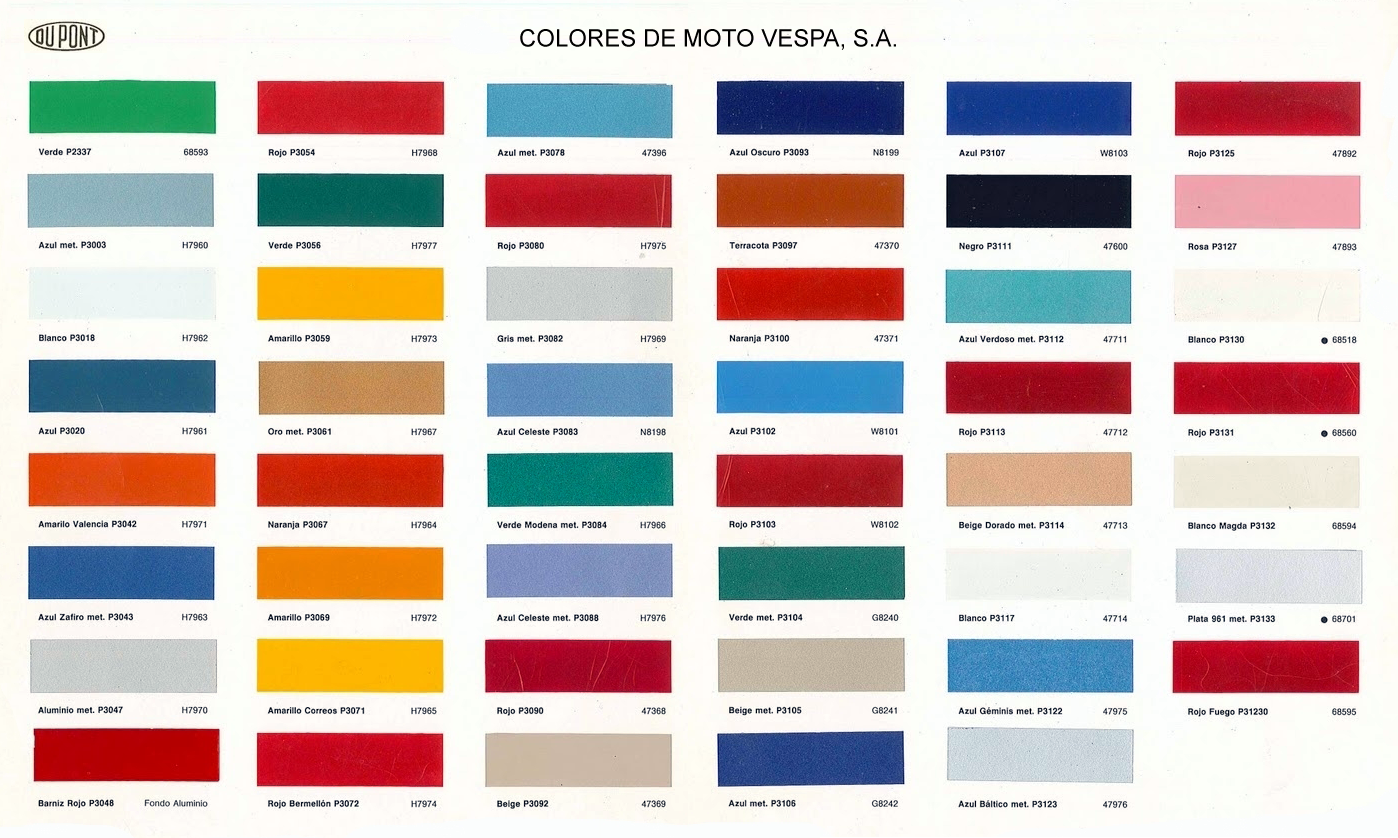 originale spanische Farbtabelle Motovespa